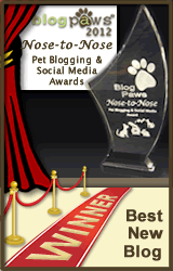 BlogPaws 2012 Best New Blog Winner Badge 