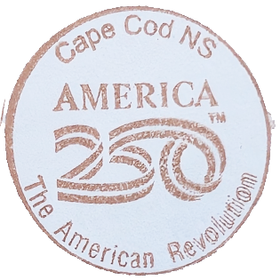 Circular brown inked stamp for Cape Cod National Seashore, America 250 branding Circular brown inked stamp for Cape Cod National Seashore, America 250 branding