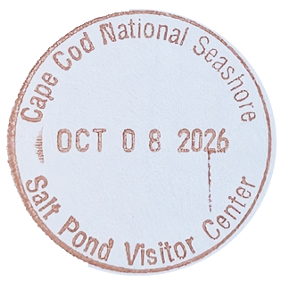 Circular brown inked stamp for Cape Cod National Seashore - Salt Pond Visitor Center Circular brown inked stamp for Cape Cod National Seashore - Salt Pond Visitor Center