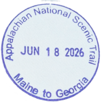 Circular purple inked stamp for Appalachian National Scenic Trail within Great Smoky Mountains National Park