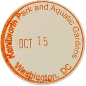 Circular red ink stamp for Kenilworth Park and Aquatic Gardens