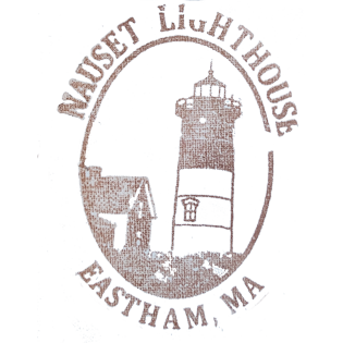 Circular brown oval inked stamp for Nauset Lighthouse Circular brown oval inked stamp for Nauset Lighthouse